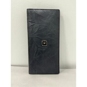 Valentino Morris Italy Black LeatherLong Bifold Wallet
